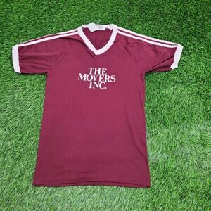 Vintage 80s Mover-Inc Ringer Shirt XS 16x26 Maroon White